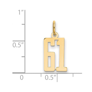 14k Yellow Gold Small Polished Elongated 61 Charm