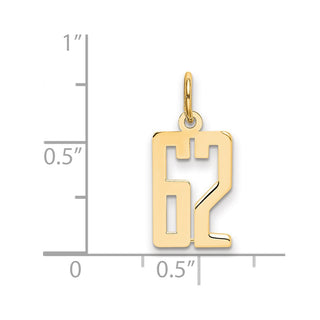 14k Yellow Gold Small Polished Elongated 62 Charm