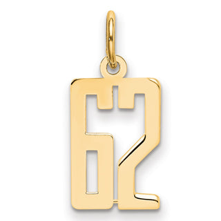 14k Yellow Gold Small Polished Elongated 62 Charm