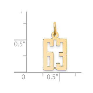 14k Yellow Gold Small Polished Elongated 63 Charm