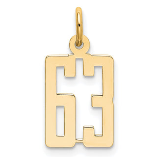 14k Yellow Gold Small Polished Elongated 63 Charm