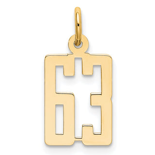 14k Yellow Gold Small Polished Elongated 63 Charm