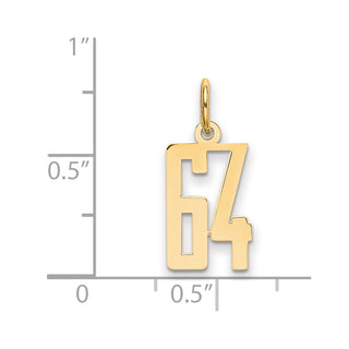 14k Yellow Gold Small Polished Elongated 64 Charm