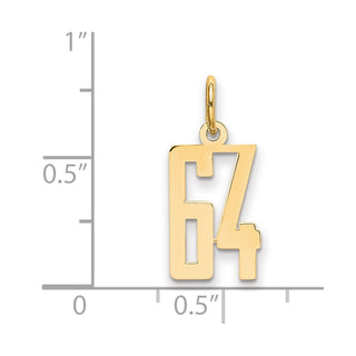 14k Yellow Gold Small Polished Elongated 64 Charm