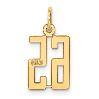 14k Yellow Gold Small Polished Elongated 65 Charm