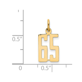 14k Yellow Gold Small Polished Elongated 65 Charm