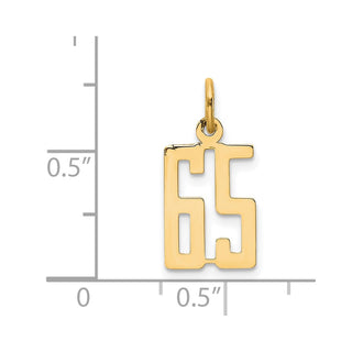 14k Yellow Gold Small Polished Elongated 65 Charm