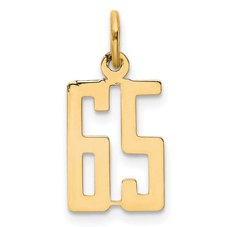 14k Yellow Gold Small Polished Elongated 65 Charm