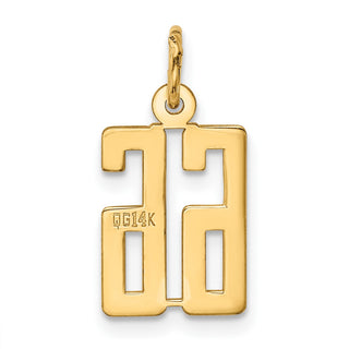 14k Yellow Gold Small Polished Elongated 66 Charm