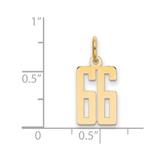 14k Yellow Gold Small Polished Elongated 66 Charm