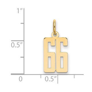 14k Yellow Gold Small Polished Elongated 66 Charm