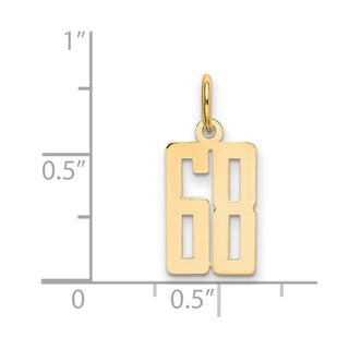 14k Yellow Gold Small Polished Elongated 68 Charm