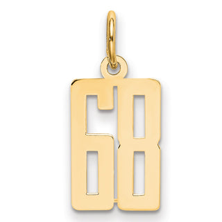 14k Yellow Gold Small Polished Elongated 68 Charm