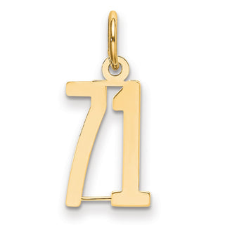 14k Yellow Gold Small Polished Elongated 71 Charm