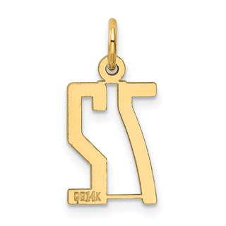 14k Yellow Gold Small Polished Elongated 72 Charm