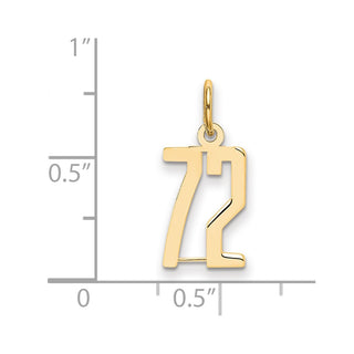 14k Yellow Gold Small Polished Elongated 72 Charm