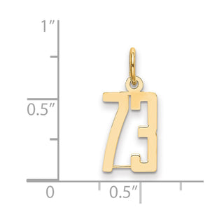 14k Yellow Gold Small Polished Elongated 73 Charm