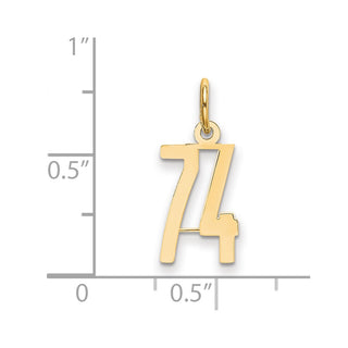 14k Yellow Gold Small Polished Elongated 74 Charm