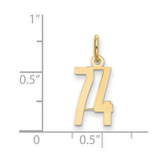 14k Yellow Gold Small Polished Elongated 74 Charm