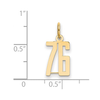 14k Yellow Gold Small Polished Elongated 76 Charm