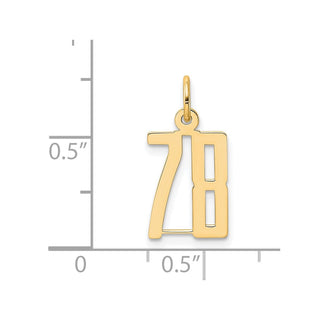 14k Yellow Gold Small Polished Elongated 78 Charm
