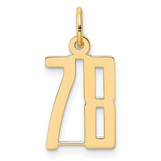14k Yellow Gold Small Polished Elongated 78 Charm