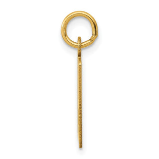 14k Yellow Gold Small Polished Elongated 79 Charm