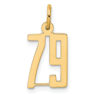 14k Yellow Gold Small Polished Elongated 79 Charm