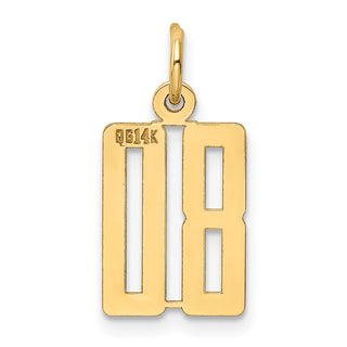 14k Yellow Gold Small Polished Elongated 80 Charm