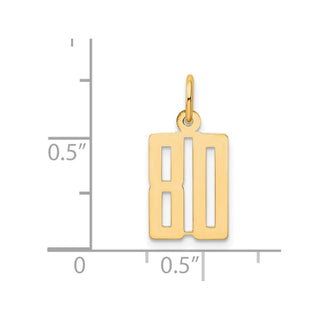 14k Yellow Gold Small Polished Elongated 80 Charm