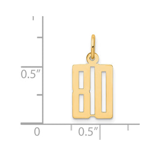 14k Yellow Gold Small Polished Elongated 80 Charm