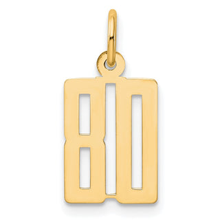 14k Yellow Gold Small Polished Elongated 80 Charm