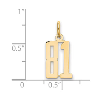 14k Yellow Gold Small Polished Elongated 81 Charm