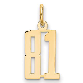 14k Yellow Gold Small Polished Elongated 81 Charm