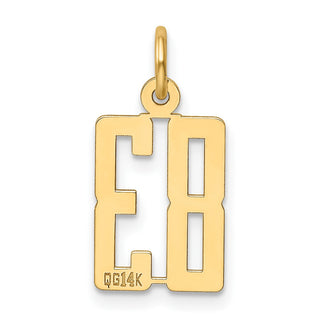 14k Yellow Gold Small Polished Elongated 83 Charm