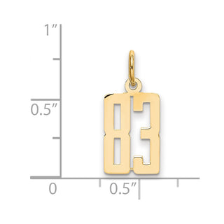 14k Yellow Gold Small Polished Elongated 83 Charm