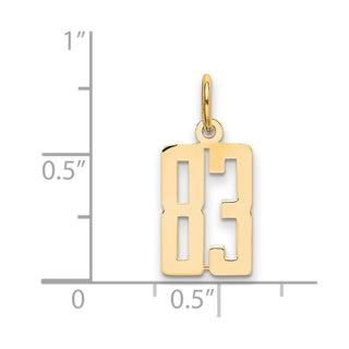 14k Yellow Gold Small Polished Elongated 83 Charm