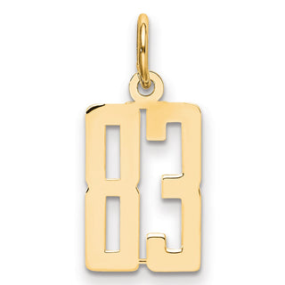 14k Yellow Gold Small Polished Elongated 83 Charm