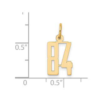 14k Yellow Gold Small Polished Elongated 84 Charm