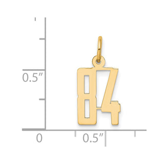 14k Yellow Gold Small Polished Elongated 84 Charm