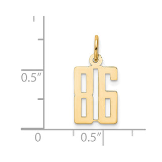 14k Yellow Gold Small Polished Elongated 86 Charm