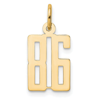 14k Yellow Gold Small Polished Elongated 86 Charm