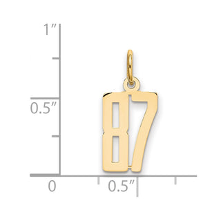 14k Yellow Gold Small Polished Elongated 87 Charm