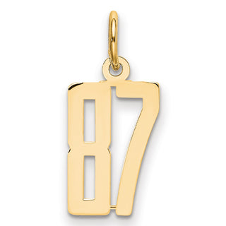 14k Yellow Gold Small Polished Elongated 87 Charm