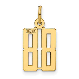 14k Yellow Gold Small Polished Elongated 88 Charm