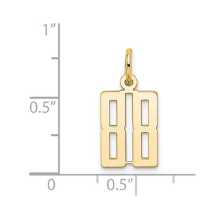 14k Yellow Gold Small Polished Elongated 88 Charm