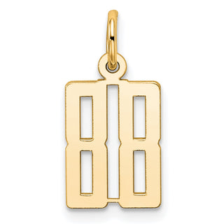 14k Yellow Gold Small Polished Elongated 88 Charm