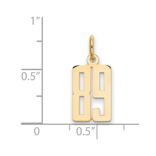 14k Yellow Gold Small Polished Elongated 89 Charm