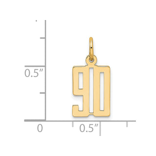 14k Yellow Gold Small Polished Elongated 90 Charm