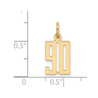 14k Yellow Gold Small Polished Elongated 90 Charm